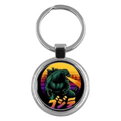 Godzilla Retrowave Key Chain (Round)