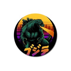 Godzilla Retrowave Magnet 3  (Round)