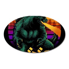 Godzilla Retrowave Oval Magnet