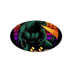 Godzilla Retrowave Sticker Oval (10 pack)