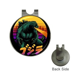 Godzilla Retrowave Hat Clips With Golf Markers by Cendanart