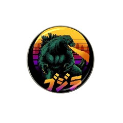 Godzilla Retrowave Hat Clip Ball Marker by Cendanart