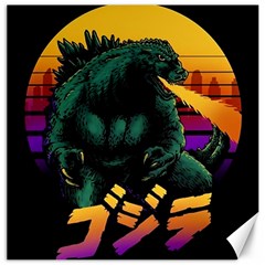 Godzilla Retrowave Canvas 12  x 12 