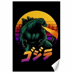 Godzilla Retrowave Canvas 20  X 30  by Cendanart