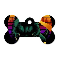 Godzilla Retrowave Dog Tag Bone (One Side)