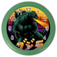 Godzilla Retrowave Color Wall Clock