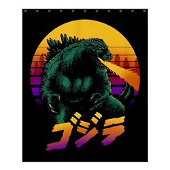 Godzilla Retrowave Shower Curtain 60  x 72  (Medium) 