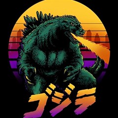 Godzilla Retrowave Play Mat (Square)
