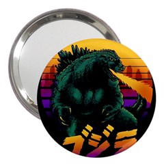 Godzilla Retrowave 3  Handbag Mirrors