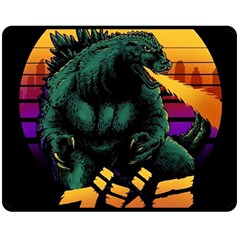 Godzilla Retrowave Two Sides Fleece Blanket (Medium)