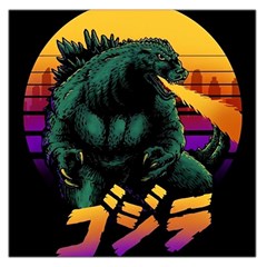 Godzilla Retrowave Square Satin Scarf (36  x 36 )