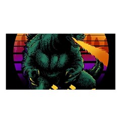 Godzilla Retrowave Satin Shawl 45  x 80 