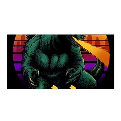 Godzilla Retrowave Satin Wrap 35  x 70 
