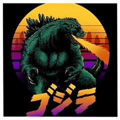 Godzilla Retrowave Wooden Puzzle Square