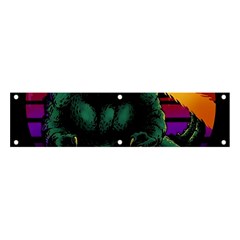 Godzilla Retrowave Banner and Sign 4  x 1 