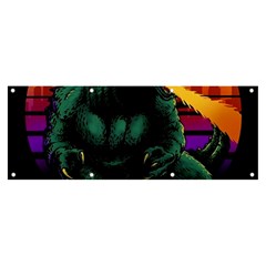 Godzilla Retrowave Banner and Sign 8  x 3 