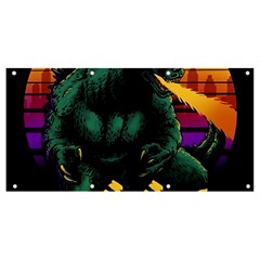 Godzilla Retrowave Banner and Sign 8  x 4 