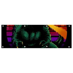 Godzilla Retrowave Banner and Sign 9  x 3 