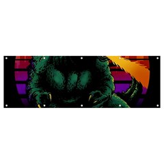 Godzilla Retrowave Banner and Sign 12  x 4 