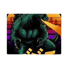 Godzilla Retrowave Premium Plush Fleece Blanket (Mini)