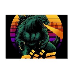 Godzilla Retrowave Crystal Sticker (A4)