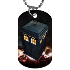 Tardis Bbc Doctor Who Dr Who Dog Tag (two Sides) by Cendanart