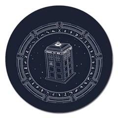 Doctor Who Bbc Tardis Magnet 5  (round) by Cendanart