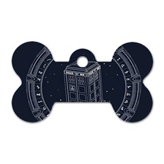 Doctor Who Bbc Tardis Dog Tag Bone (two Sides) by Cendanart