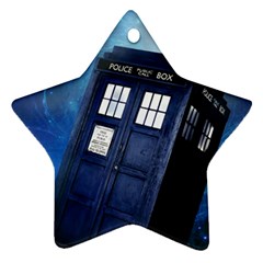 Tardis Doctor Who Space Blue Star Ornament (two Sides)