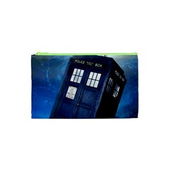 Tardis Doctor Who Space Blue Cosmetic Bag (xs) by Cendanart
