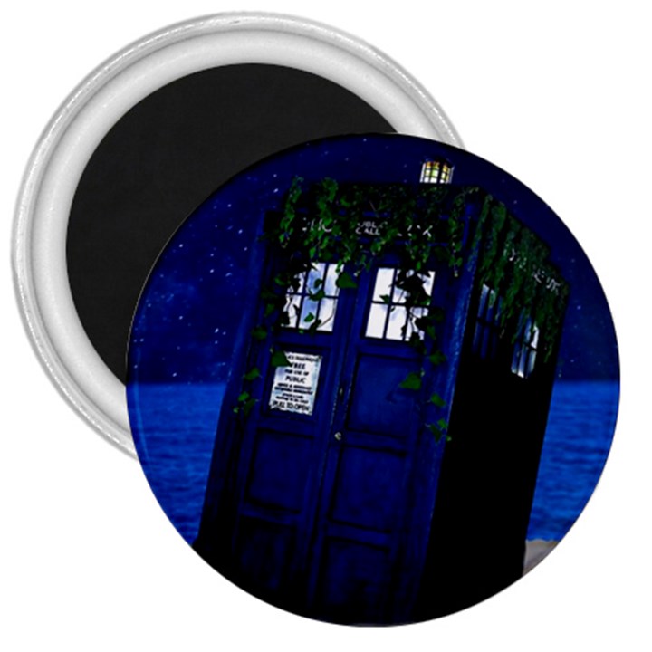 Stuck Tardis Beach Doctor Who Police Box Sci-fi 3  Magnets