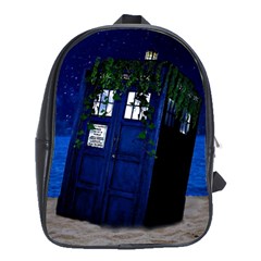 Stuck Tardis Beach Doctor Who Police Box Sci-fi School Bag (xl)