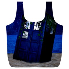 Stuck Tardis Beach Doctor Who Police Box Sci-fi Full Print Recycle Bag (xxl) by Cendanart