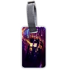 Tardis Regeneration Art Doctor Who Paint Purple Sci Fi Space Star Time Machine Luggage Tag (one Side) by Cendanart