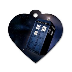 Tardis Doctor Who Planet Dog Tag Heart (one Side)