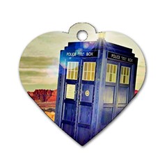 Tardis Wilderness Doctor Who Dog Tag Heart (one Side) by Cendanart