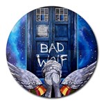 Doctor Who Adventure Bad Wolf Tardis Round Mousepad Front