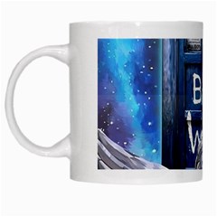 Doctor Who Adventure Bad Wolf Tardis White Mug by Cendanart