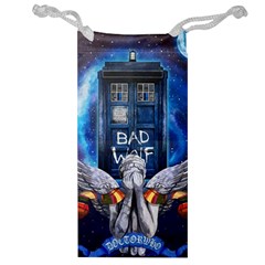 Doctor Who Adventure Bad Wolf Tardis Jewelry Bag by Cendanart