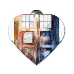 Tardis Doctor Who Dog Tag Heart (one Side)