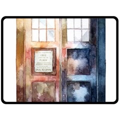 Tardis Doctor Who Two Sides Fleece Blanket (large) by Cendanart