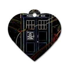 Tardis Doctor Who Magic Travel Macine Fantasy Dog Tag Heart (two Sides) by Cendanart