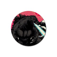 Godzilla Vintage Wave Rubber Coaster (round) by Cendanart