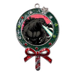 Godzilla Vintage Wave Metal X mas Lollipop With Crystal Ornament by Cendanart