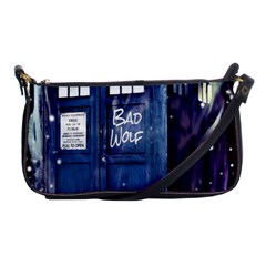 Bad Wolf Tardis Doctor Who Shoulder Clutch Bag by Cendanart