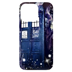 Bad Wolf Tardis Doctor Who Iphone 14 Pro Max Black Uv Print Case by Cendanart