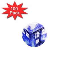 Tardis Doctor Who Blue Travel Machine 1  Mini Magnets (100 Pack)  by Cendanart