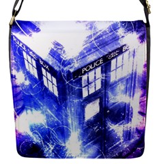Tardis Doctor Who Blue Travel Machine Flap Closure Messenger Bag (s)
