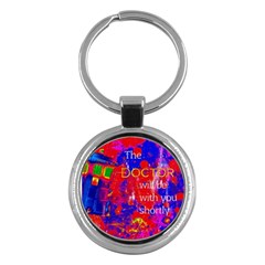 Doctor Who Dr Who Tardis Key Chain (round) by Cendanart