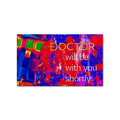 Doctor Who Dr Who Tardis Sticker Rectangular (100 Pack) by Cendanart